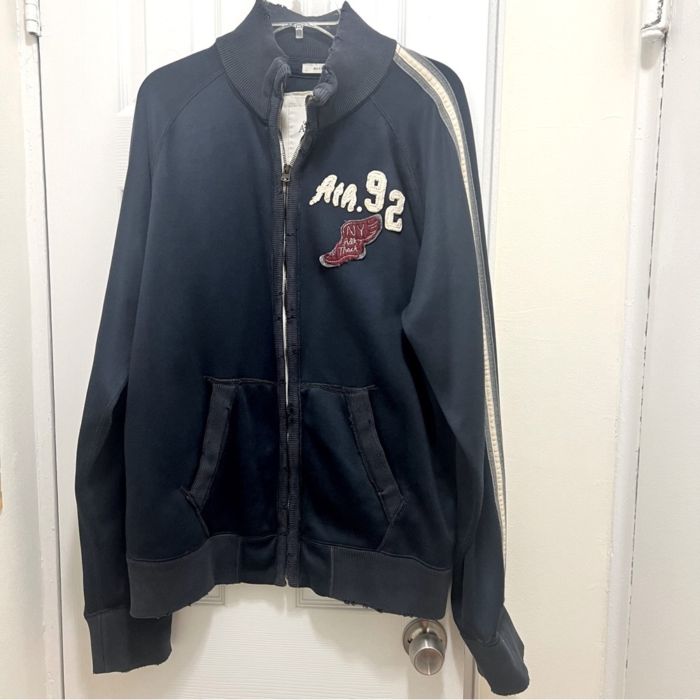 ABERCROMBIE & FITCH LINED FULL ZIP SWEATSHIRTS MENS SIZE XXL Vintage FLEECE